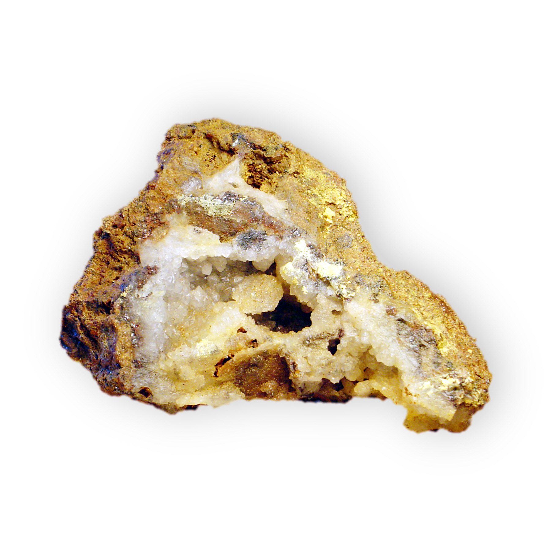 Drusy quartz lining a geode