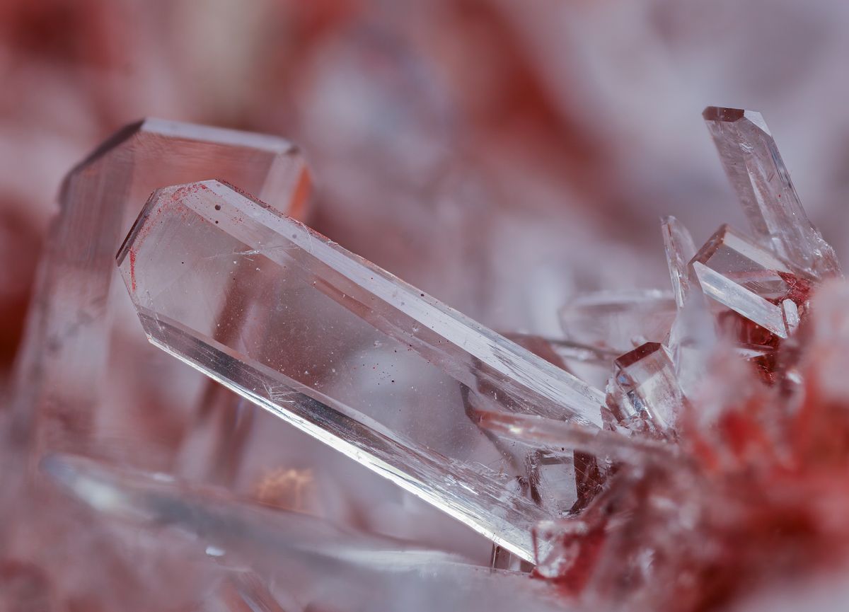 Cluster of clear quartz crystals like those dug at Crystal Park, Montana