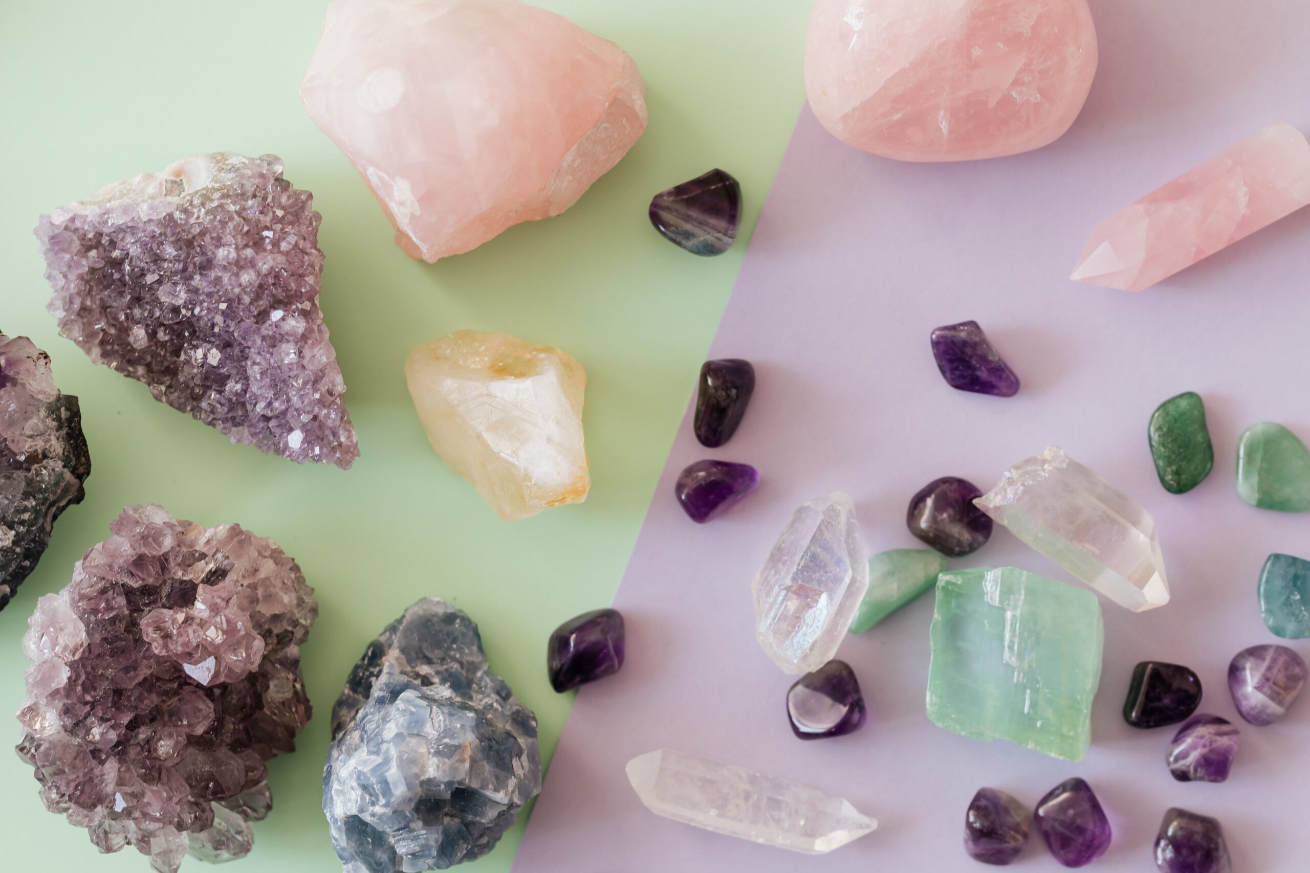 Assorted colourful mineral crystals of the kind found in the Franklin district