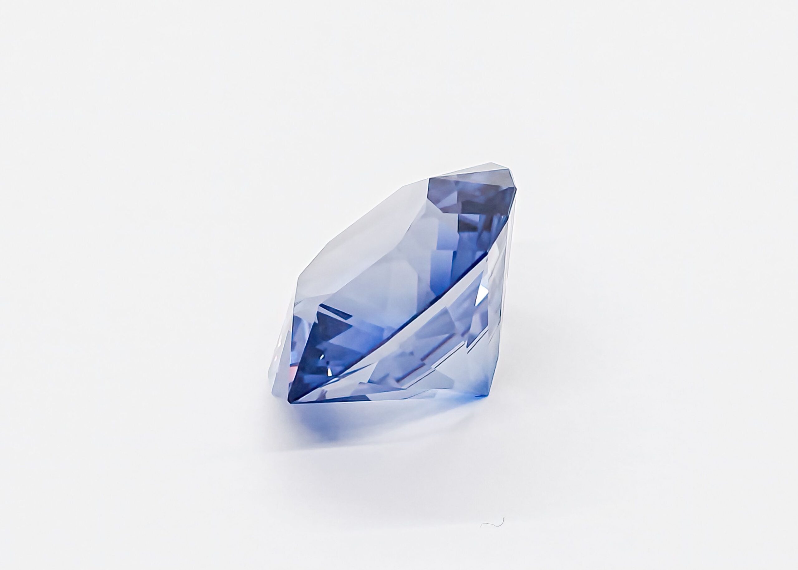 Faceted blue sapphire, a color variety of corundum