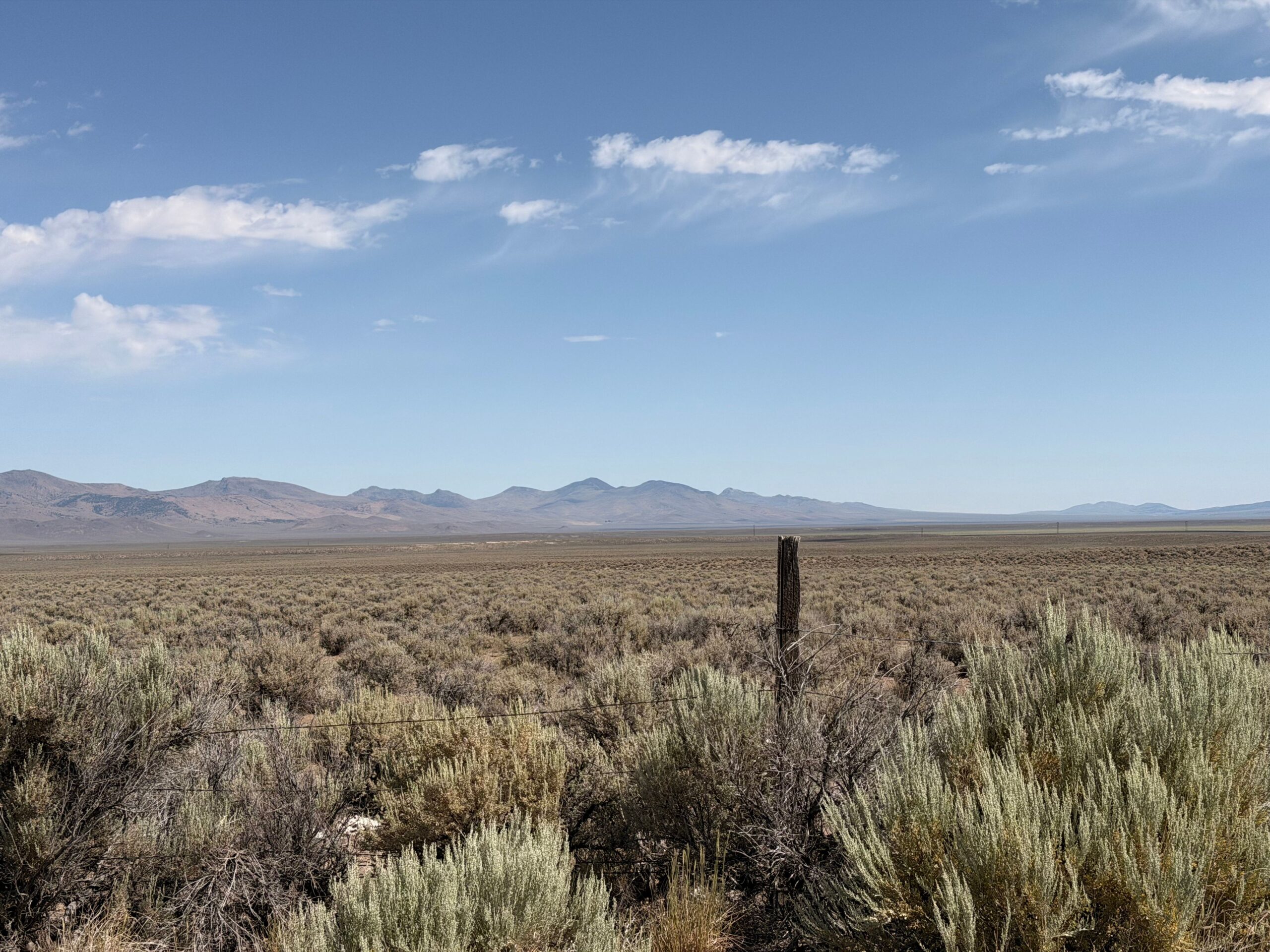 High desert with sagebrush below the arid Thomas Range, Utah